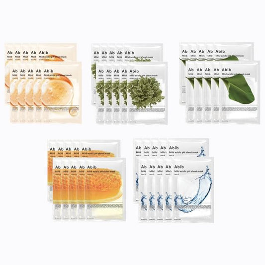 Abib - Mild Acidic pH Sheet Mask Bundle Set - 5 Types - K-Beauty Vibe