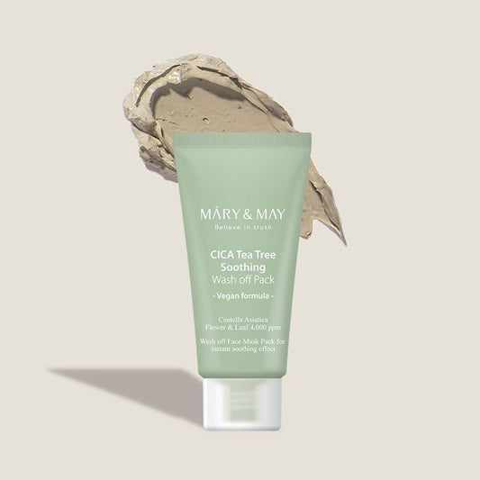 Mary&May - Cica Tea Tree Soothing Wash Off Mask Pack Mini - K-Beauty Vibe