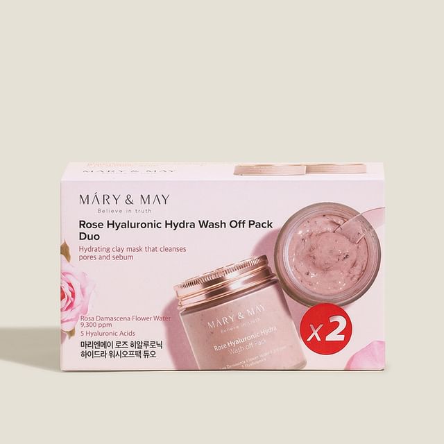 Mary&May - Rose Hyaluronic Hydra Wash Off Pack Duo Set - K-Beauty Vibe