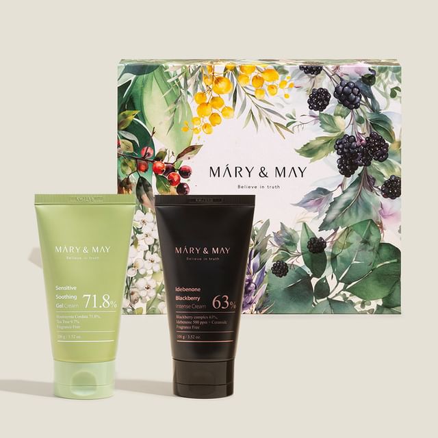 Mary&May - Soothing Gel Cream + Idebenone Blackberry Cream Duo Set - K-Beauty Vibe