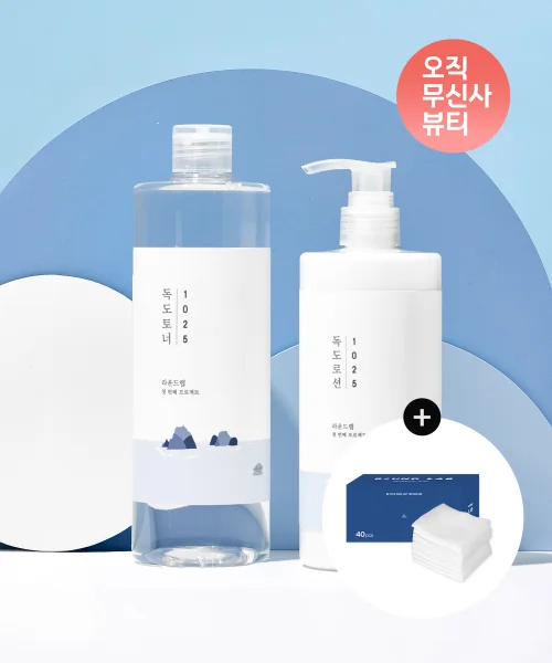 라운드랩 1025 독도 토너 500ml + 로션 400ml (+늘어나는 스킨패드 증정)