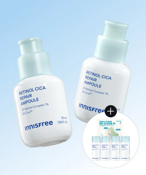 이니스프리 레티놀 시카 모공 흔적 앰플 50mL 2개 + 10mL 4개 + 시카 흔적 패드 4매