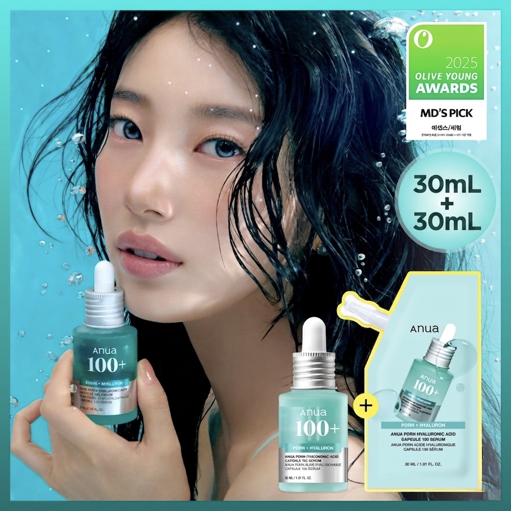 Anua PDRN Hyaluronic Capsule 100 Serum 30ml Refill Set