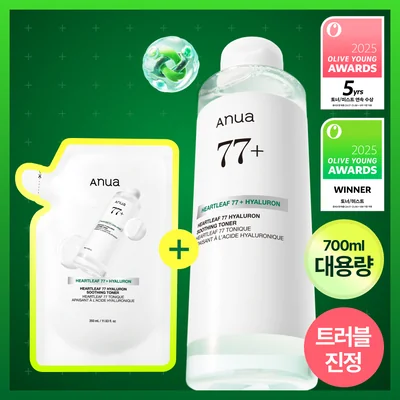 Anua Heartleaf 77 Soothing Toner Special Set (+350ml Refill)