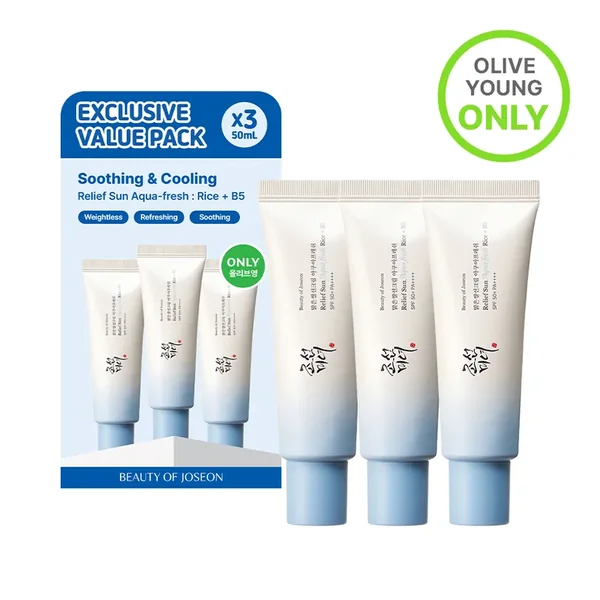 Beauty of Joseon Relief Sun Aqua Fresh Rice+B5 50ml Triple Set