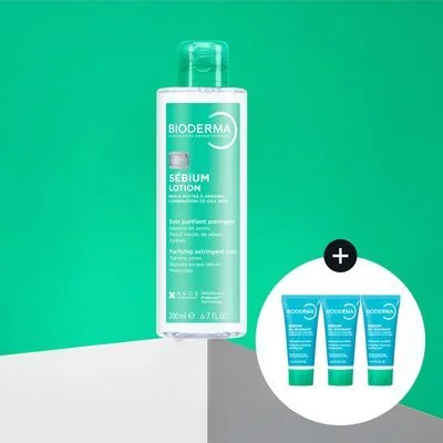 Bioderma Sébium Lotion 200ml Special Set (+ Sébium Gel Moussant 5ml*3)
