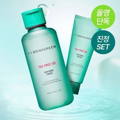 BRING GREEN Tea Tree Cica Soothing Toner & Cream Set