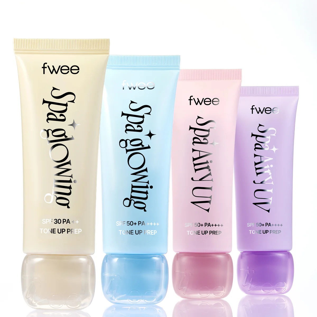 fwee [NEW Shade] fwee Spa Glowing UV Tone Up Prep (SPF30 Semi Dewy / SPF50+ Wet Dewy&Airy) (Set/Single) (4 Shades)