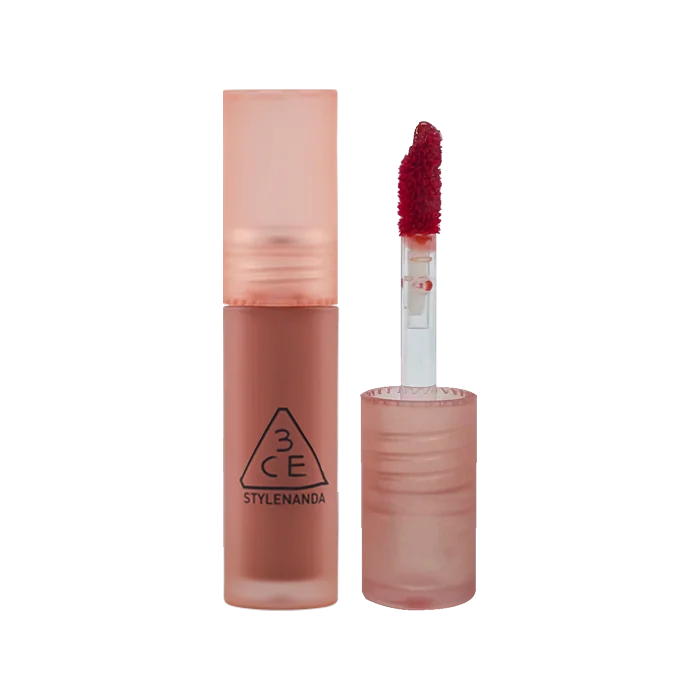 3CE Velvet Lip Tint Flush tube and doe-foot applicator