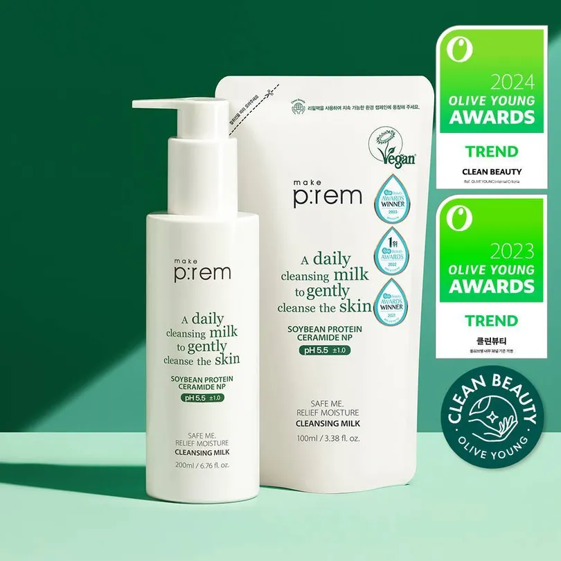 makeprem Safe Me Relief Moisture Cleansing Milk Special set (200ml+100ml)