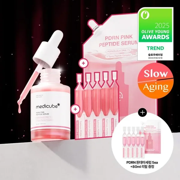 medicube ★2025 Awards★ medicube PDRN Pink Peptide Ampoule 30ml Limited Set (+Refill 50ml+PDRN Pink One Day Serum 1.5ml*5