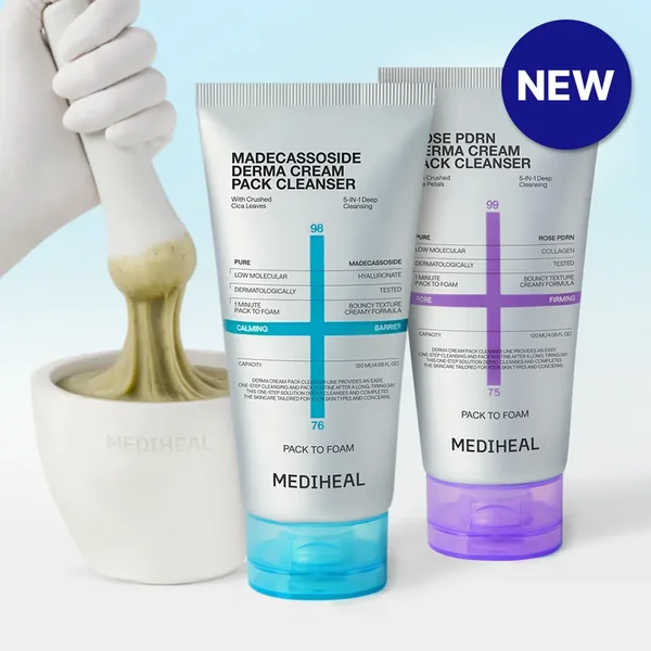 MEDIHEAL Derma Cream Pack Cleanser 120ml (Set/Single) (2 Options)