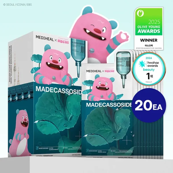 MEDIHEAL Madecassoside Essential Mask Sheet Blemish Repair 20ea (Seoul Mascot
