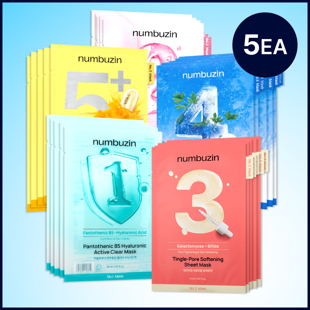 numbuzin No.1–5 Sheet Mask (5 Sheets) [Choose 1]