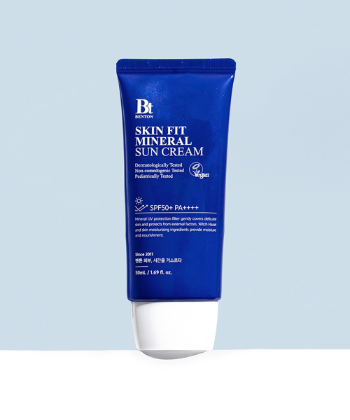 벤튼 스킨핏 미네랄 무기자차 톤업 선크림 SPF50+/PA++++ 50mL