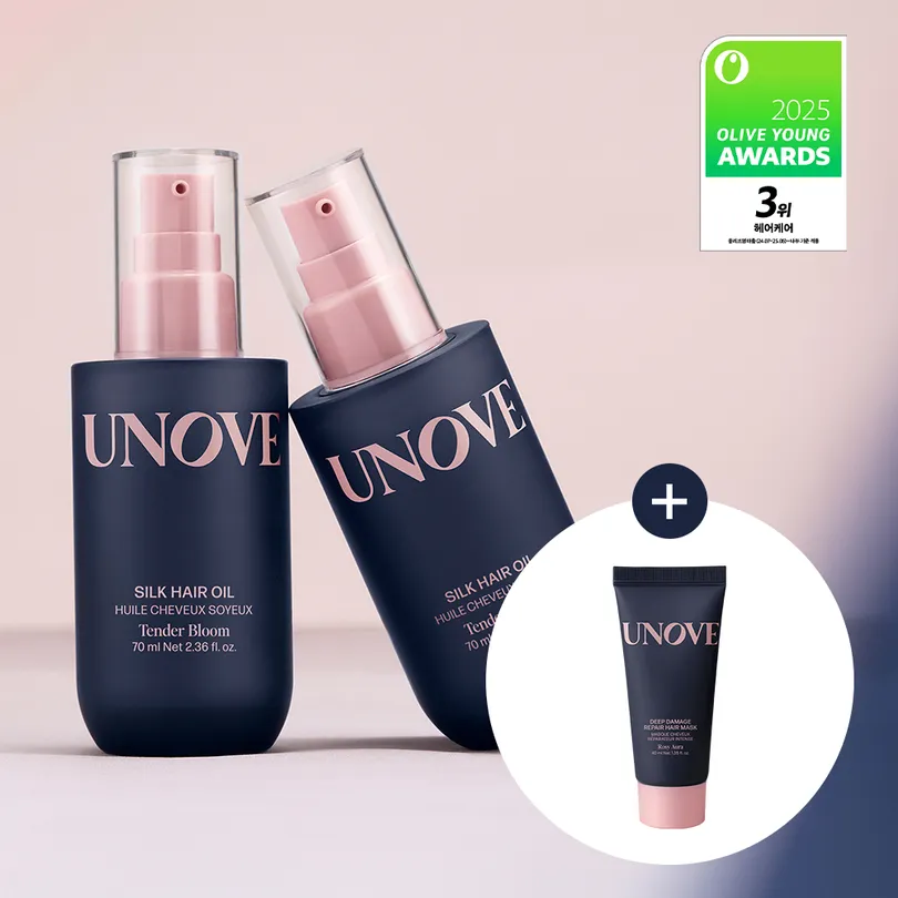 UNOVE Silk Hair Oil Essence 70ml Double Pack (2 Options)