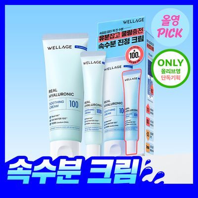 Wellage Real Hyaluronic Soothing Cream 80ml Special Set (+20ml)